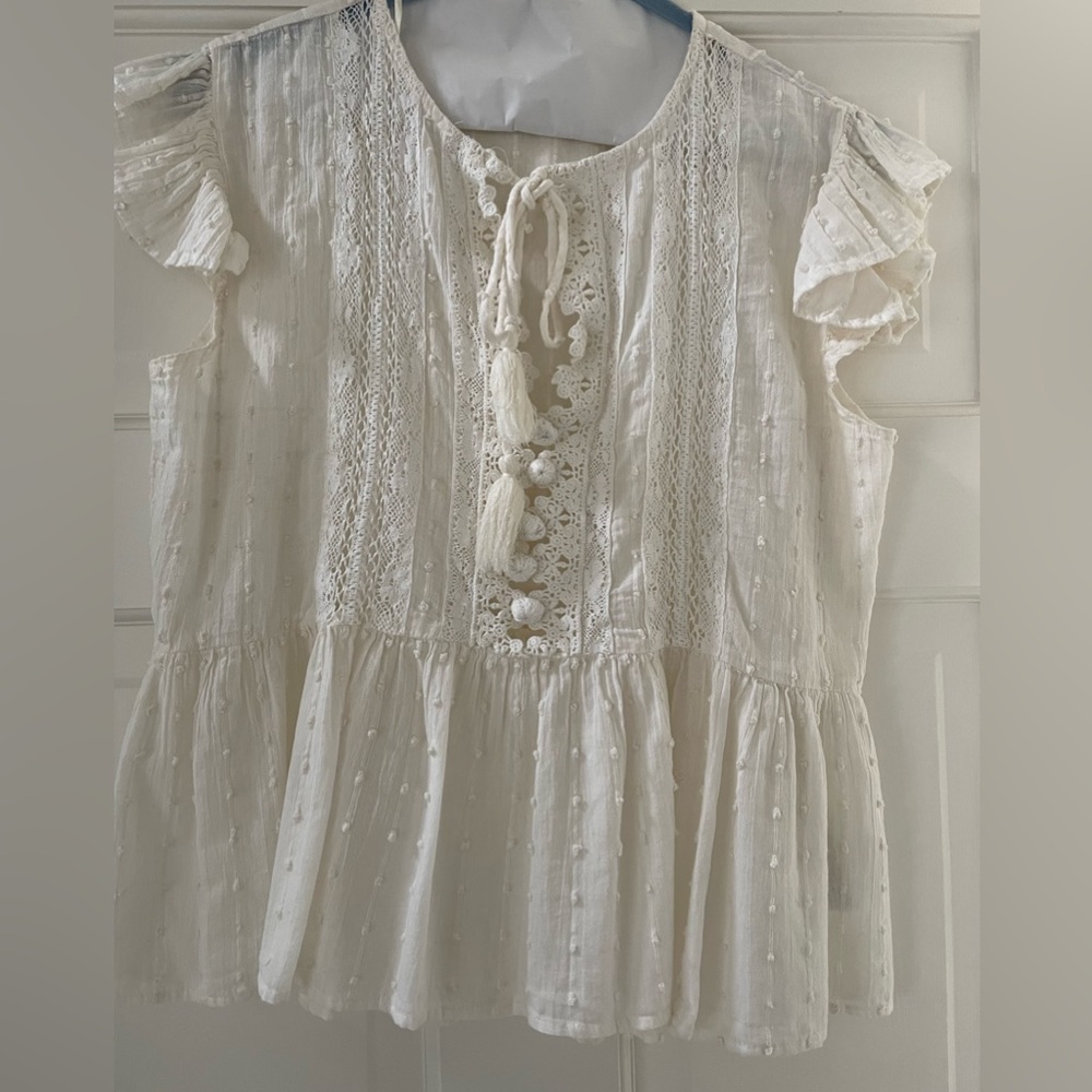 Zara Basic- ruffle bo-ho top
